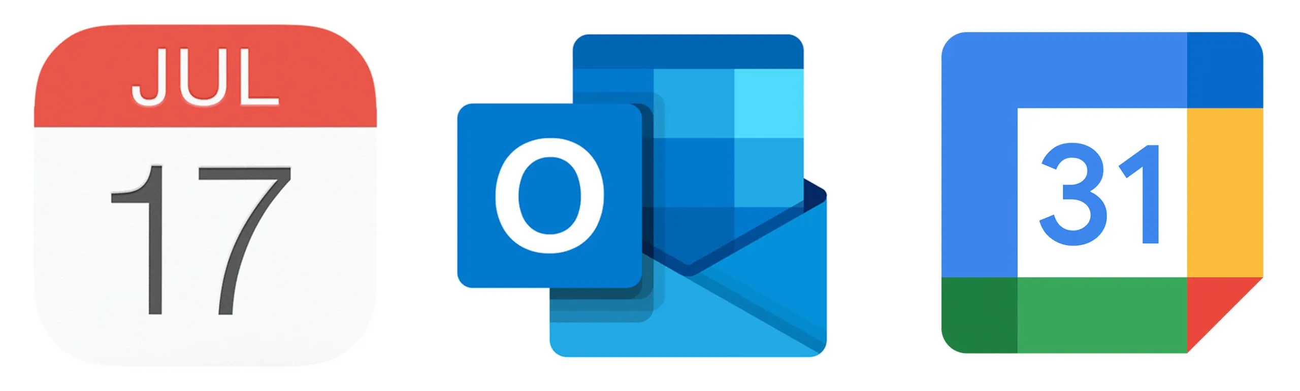iCloud Agenda, Microsoft Outlook en Google Agenda